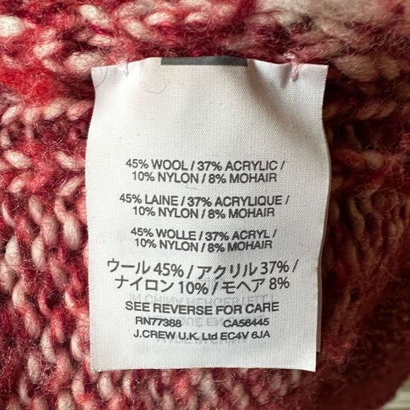 J CREW Marled Italian Wool Blend Turtleneck Sweater Oversized‎ Baggy Mohair M - Picture 3 of 6